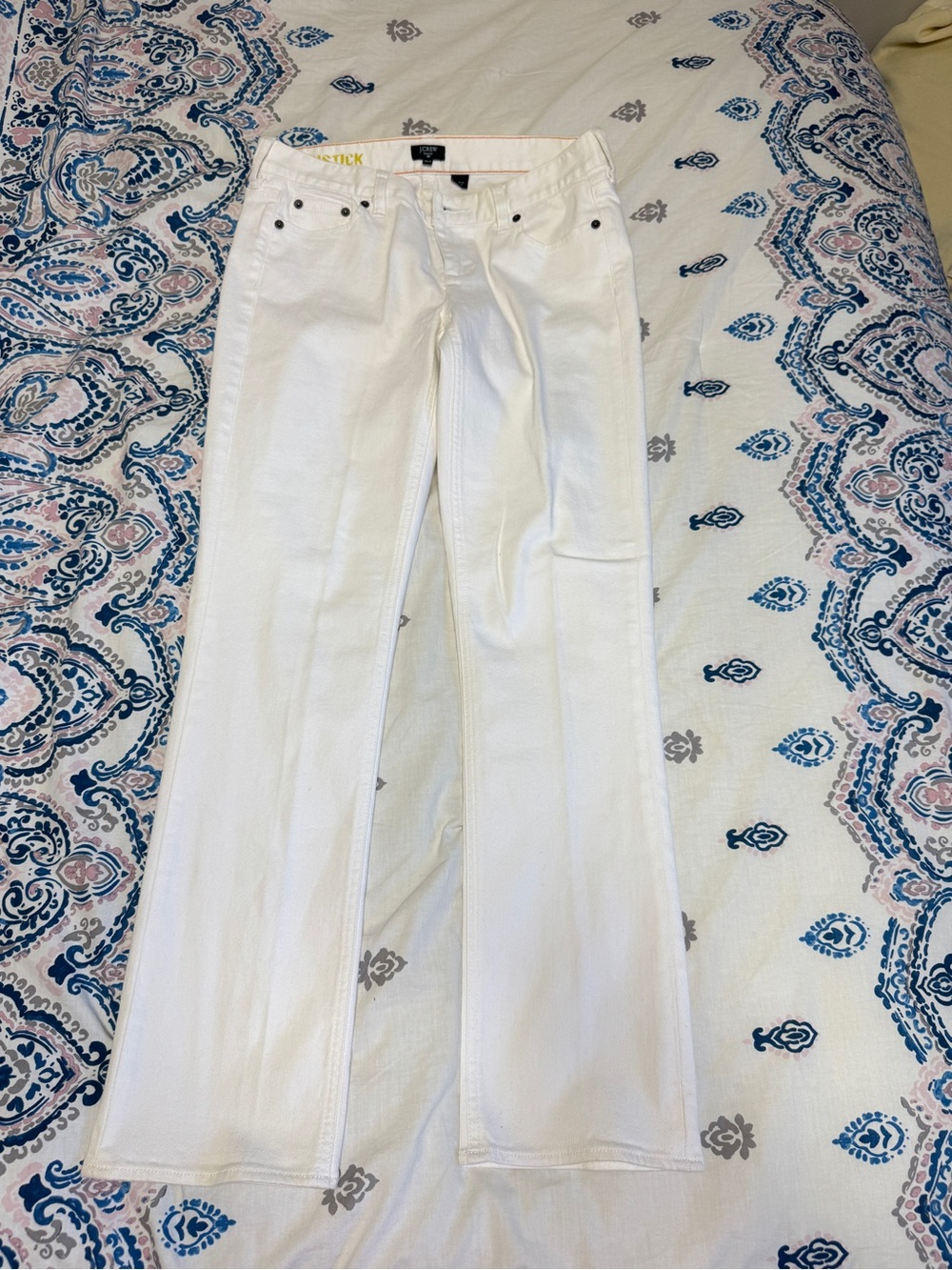 J Crew White Matchstick Straight-Leg Jeans